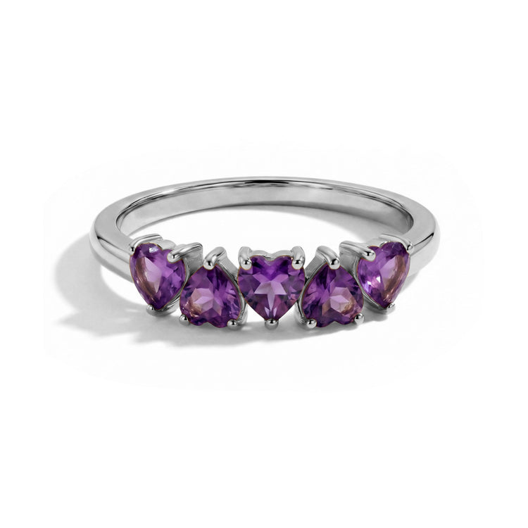 Amethyst Heart Promise Ring