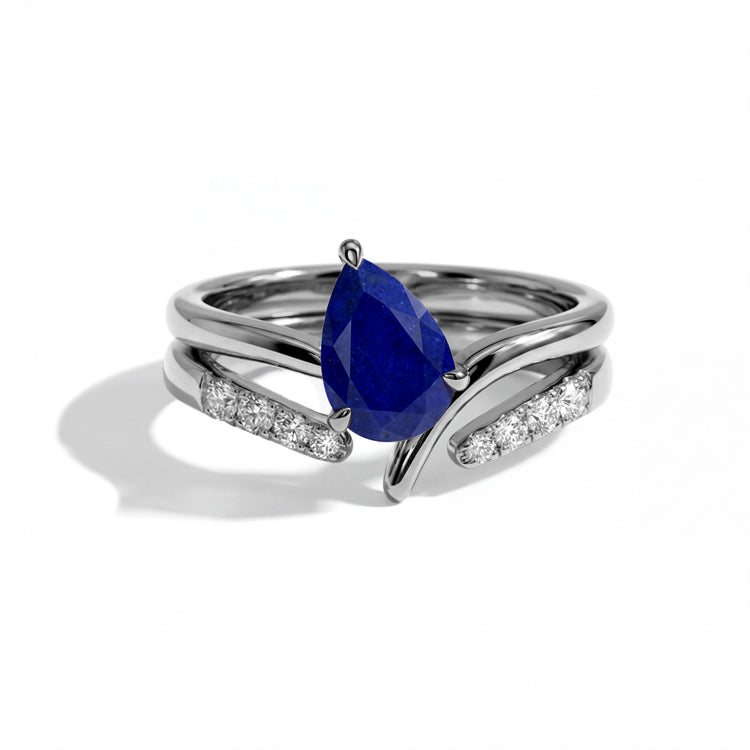 Lapis Lazuli Stackable Double Ring Set