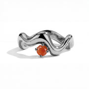 Wave Carnelian Statement Ring