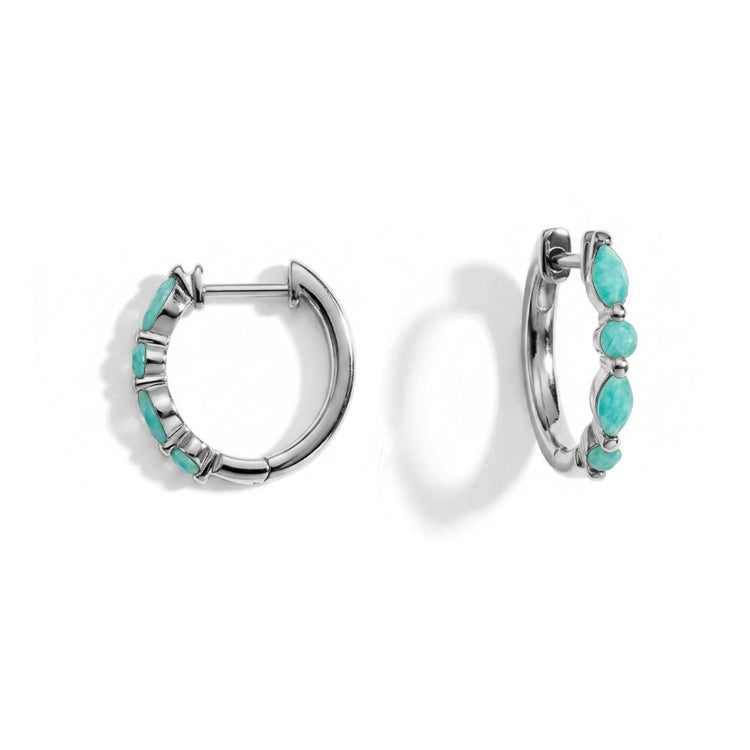 Amazonite Huggies Earrings - Elegant