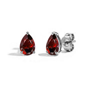 Pear-shaped Garnet Earrings