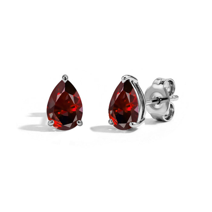 Pear-shaped Garnet Earrings