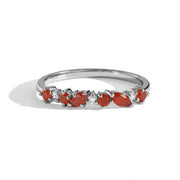 Alternating Carnelian Stacking Ring