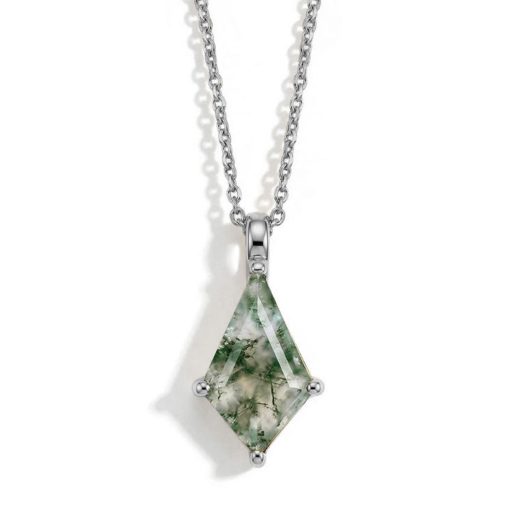 Moss Agate Necklace - Kite