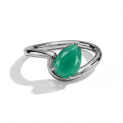 Contemporary Pear Green Agate Ring