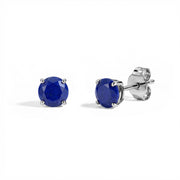 Lapis Lazuli Round Stud Earrings
