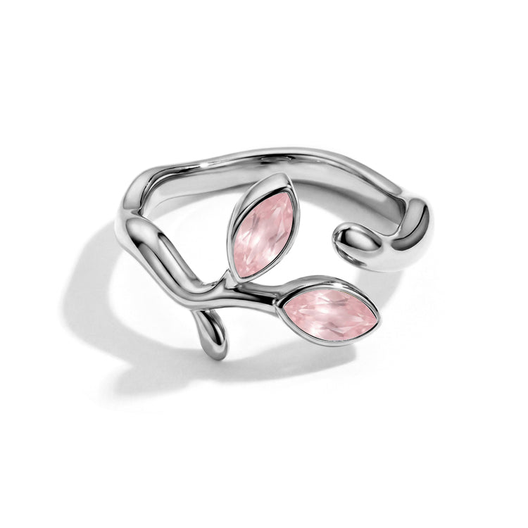 Adjustable Rose Quartz Vine Ring