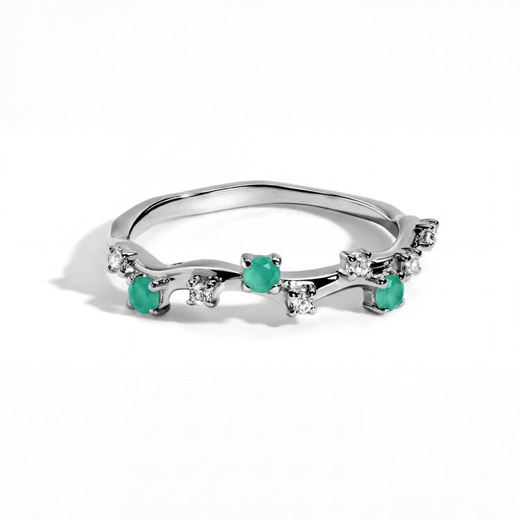 Dainty Green Agate Stacking Ring