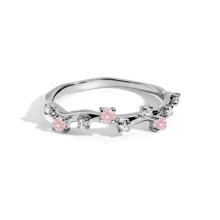 Dainty Rose Quartz Stacking Ring