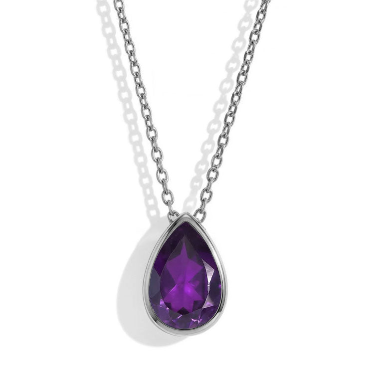 Amethyst Necklace - Teardrop