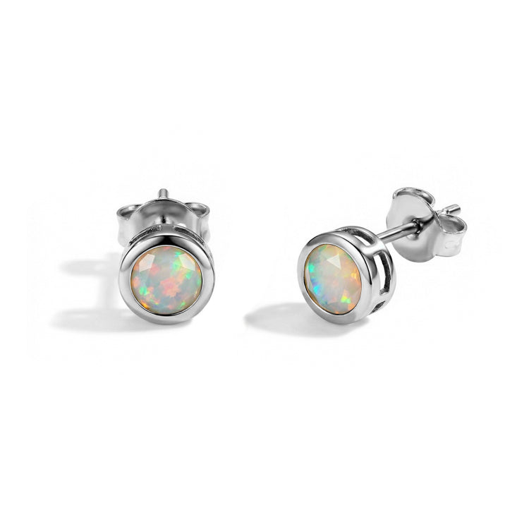 Opal Stud Earrings - Stackable