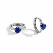 Lapis Lazuli Huggies Earrings - Round