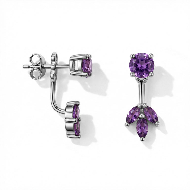 Amethyst Earrings - Front and Back