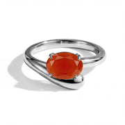 Curved Carnelian Statement Ring
