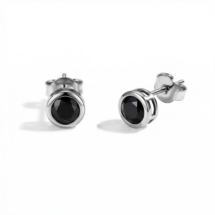 Black Onyx Stud Earrings - Stackable