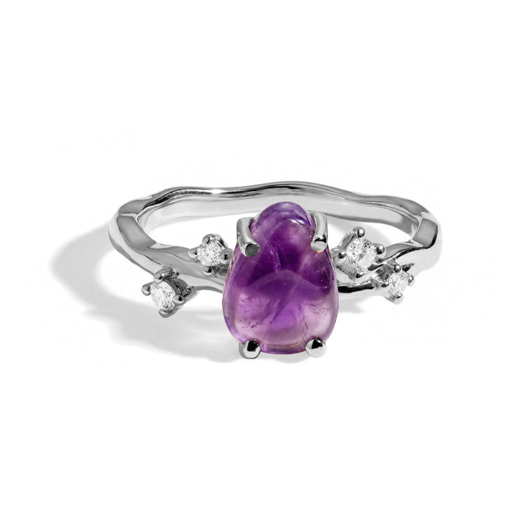 Rough Amethyst Twig Ring