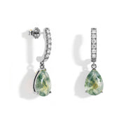 Moss Agate Dorp Earrings - Teardrops