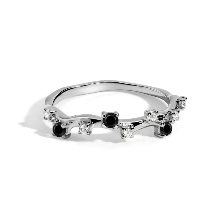 Dainty Black Onyx Stacking Ring
