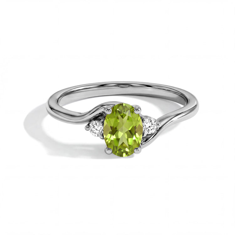Cross-Twisted Peridot Ring