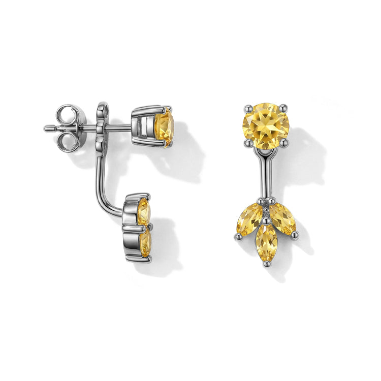 Citrine Earrings - Front & Back