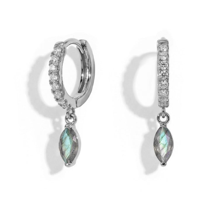 Hoops Earrings - Labradorite Marquise