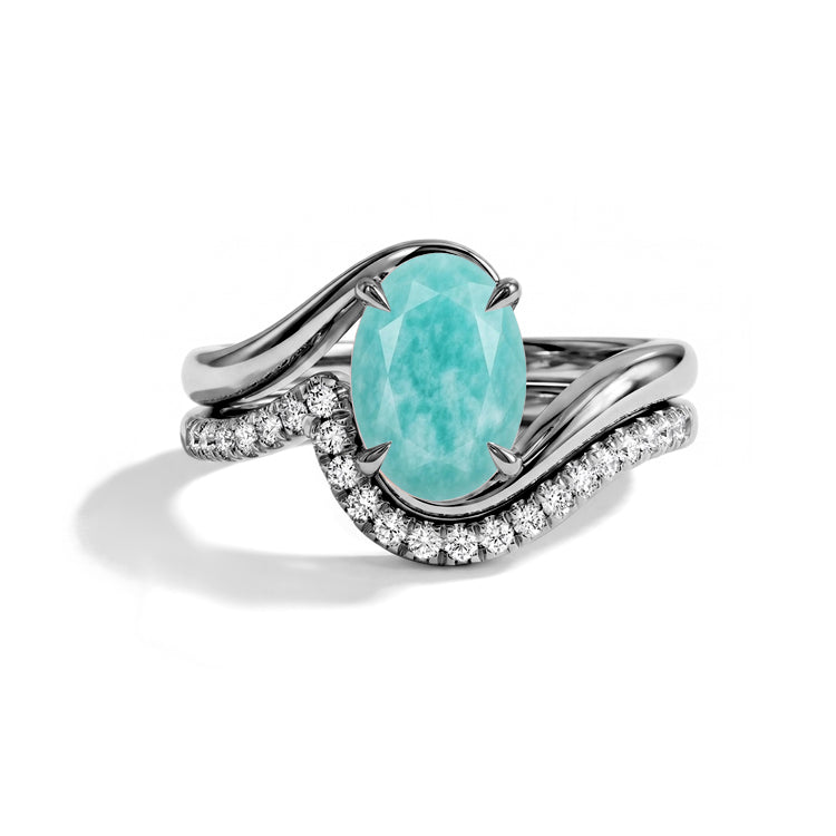 Twisted Amazonite Stackable Ring Set