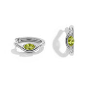 Twisted Peridot Huggies Earrings