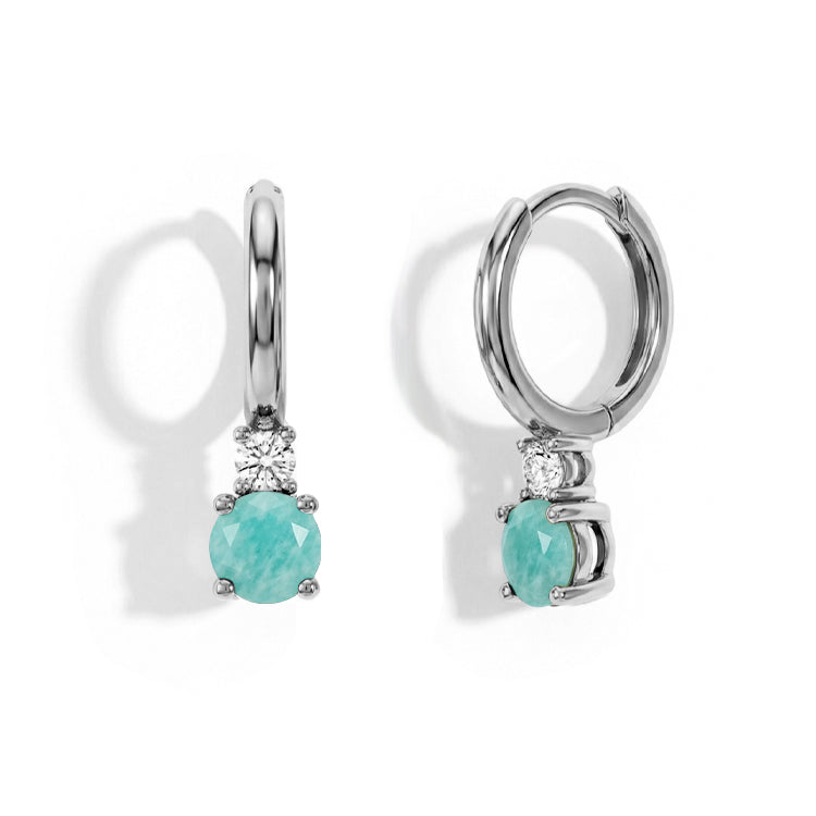 Amazonite Round Hoop Earrings