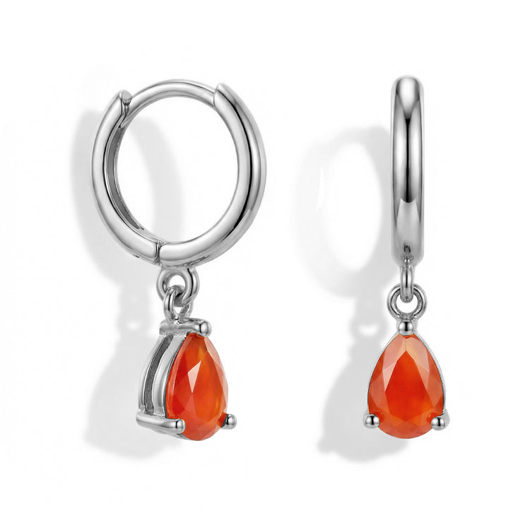 Carnelian Hoop Earrings