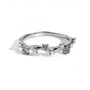 Dainty Moss Agate Stacking Ring