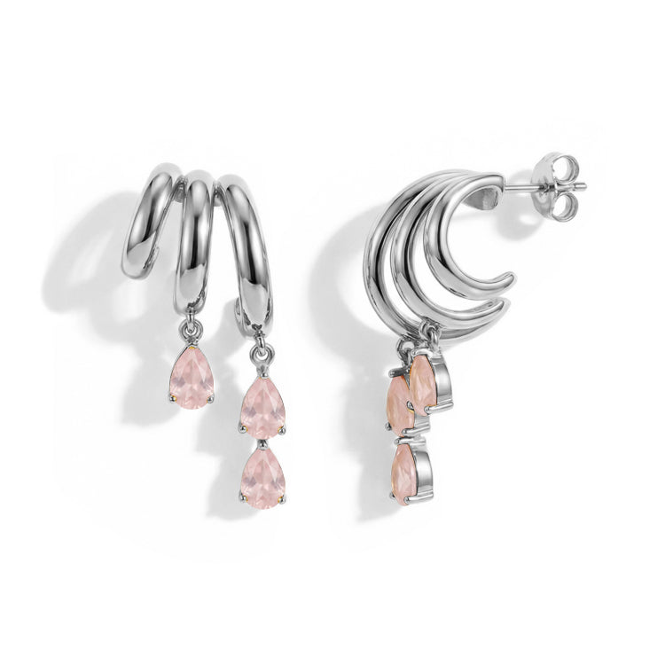 Rose Quartz Dangle Earrings
