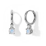 Moonstone Round Hoop Earrings