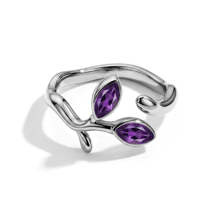 Adjustable Amethyst Vine Ring
