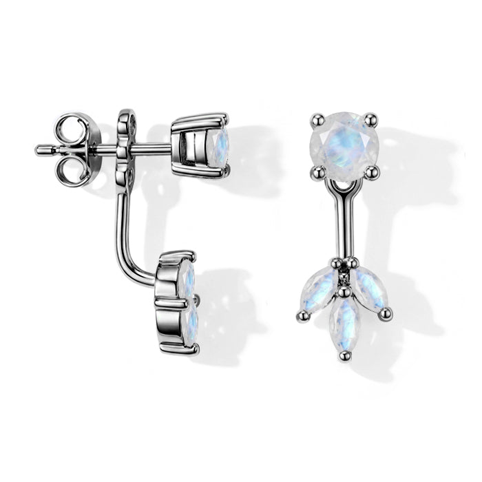 Front Back Moonstone Earrings