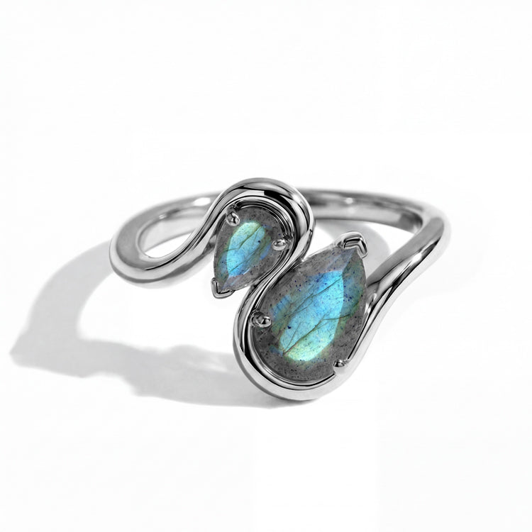 Labradorite Twisted Statement Ring