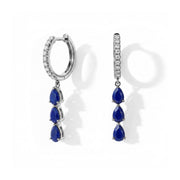 Long Lapis Lazuli Hoop Earrings