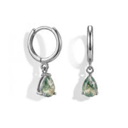 Moss Agate Hoop Earrings