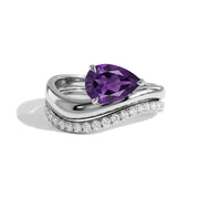 Amethyst Bridal Promise Ring Set