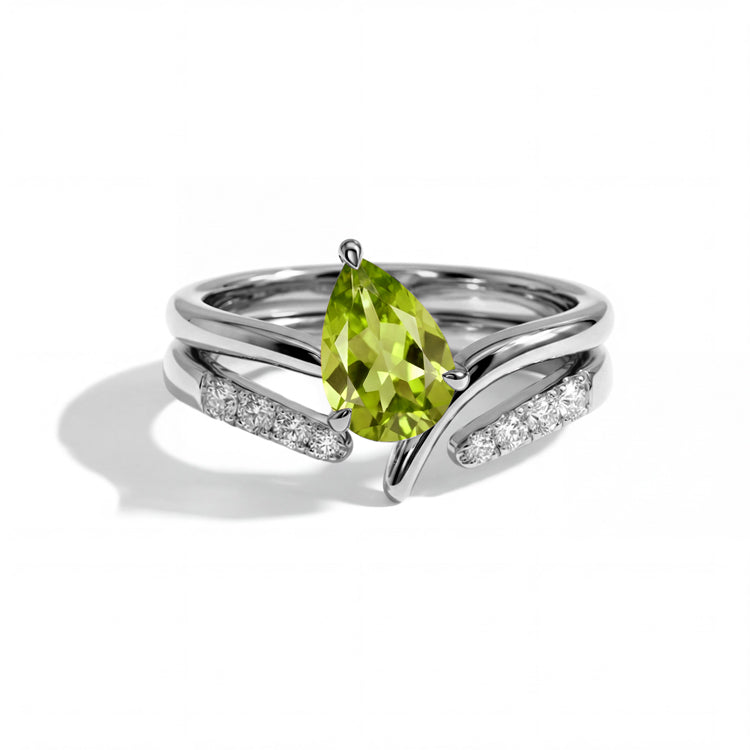 Peridot Stackable Double Ring Set