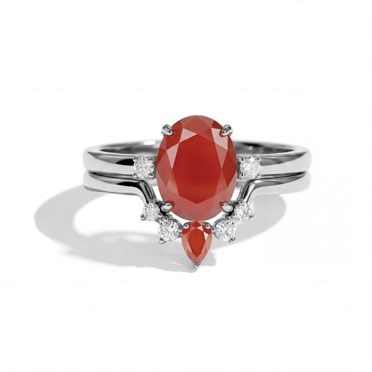 Carnelian Stacking Ring Set