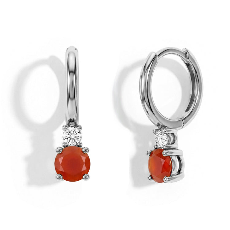 Carnelian Round Hoop Earrings