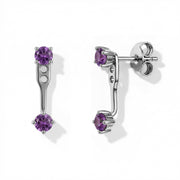 Amethyst Earrings - Front & Back