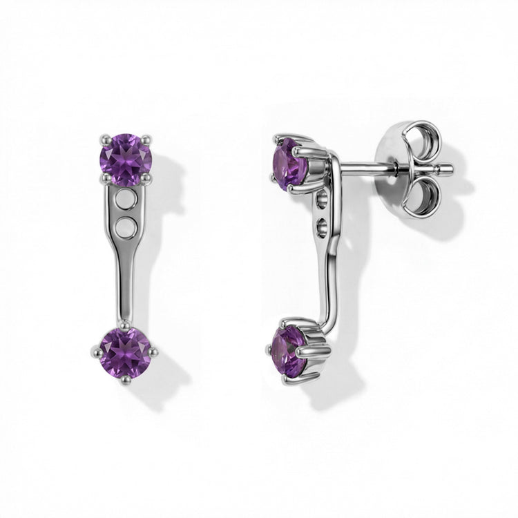 Amethyst Earrings - Front & Back