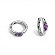 Huggies Amethyst Earrings - Marquise