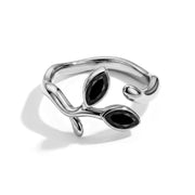 Adjustable Black Onyx Vine Ring