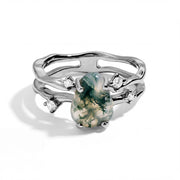 Moss Agate Stack Ring