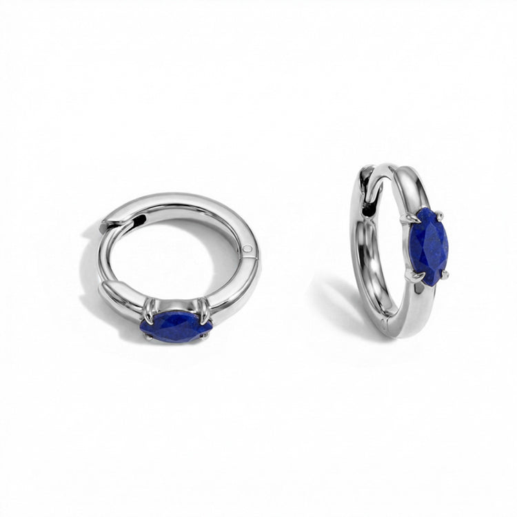 Huggies Lapis Lazuli Earrings - Marquise