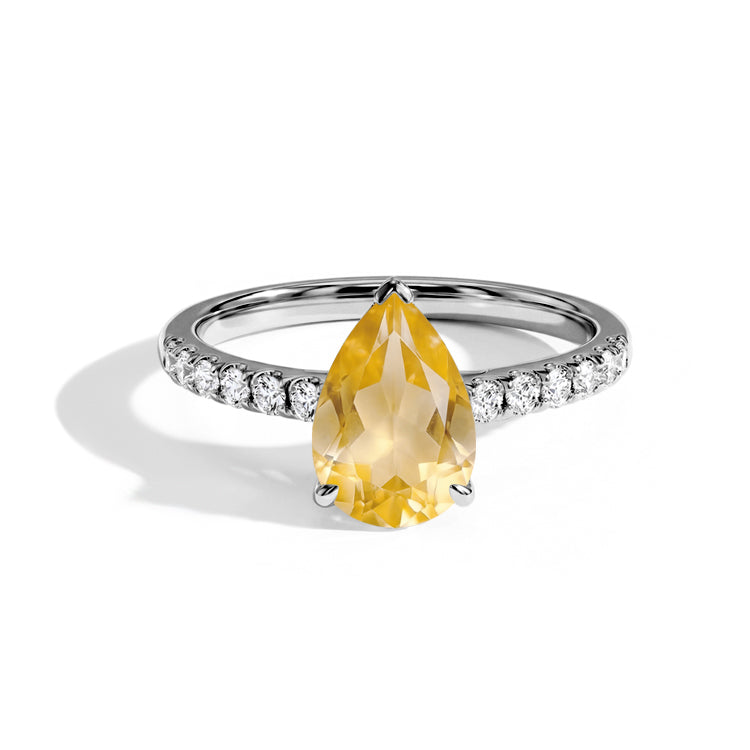 Teardrop Citrine Promise Ring