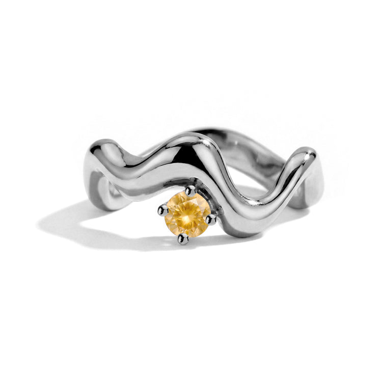 Wave Citrine Statement Ring