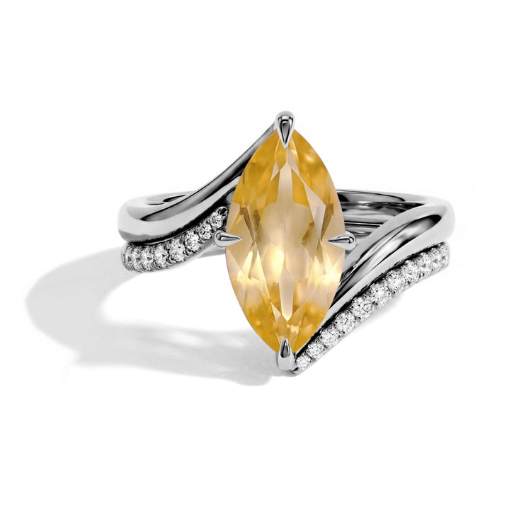 Marquise Cut Citrine Ring Set